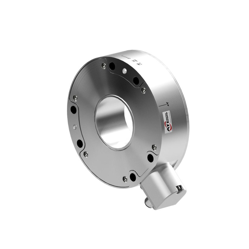 Um sensor de força e torque com um grande orifício de passagem